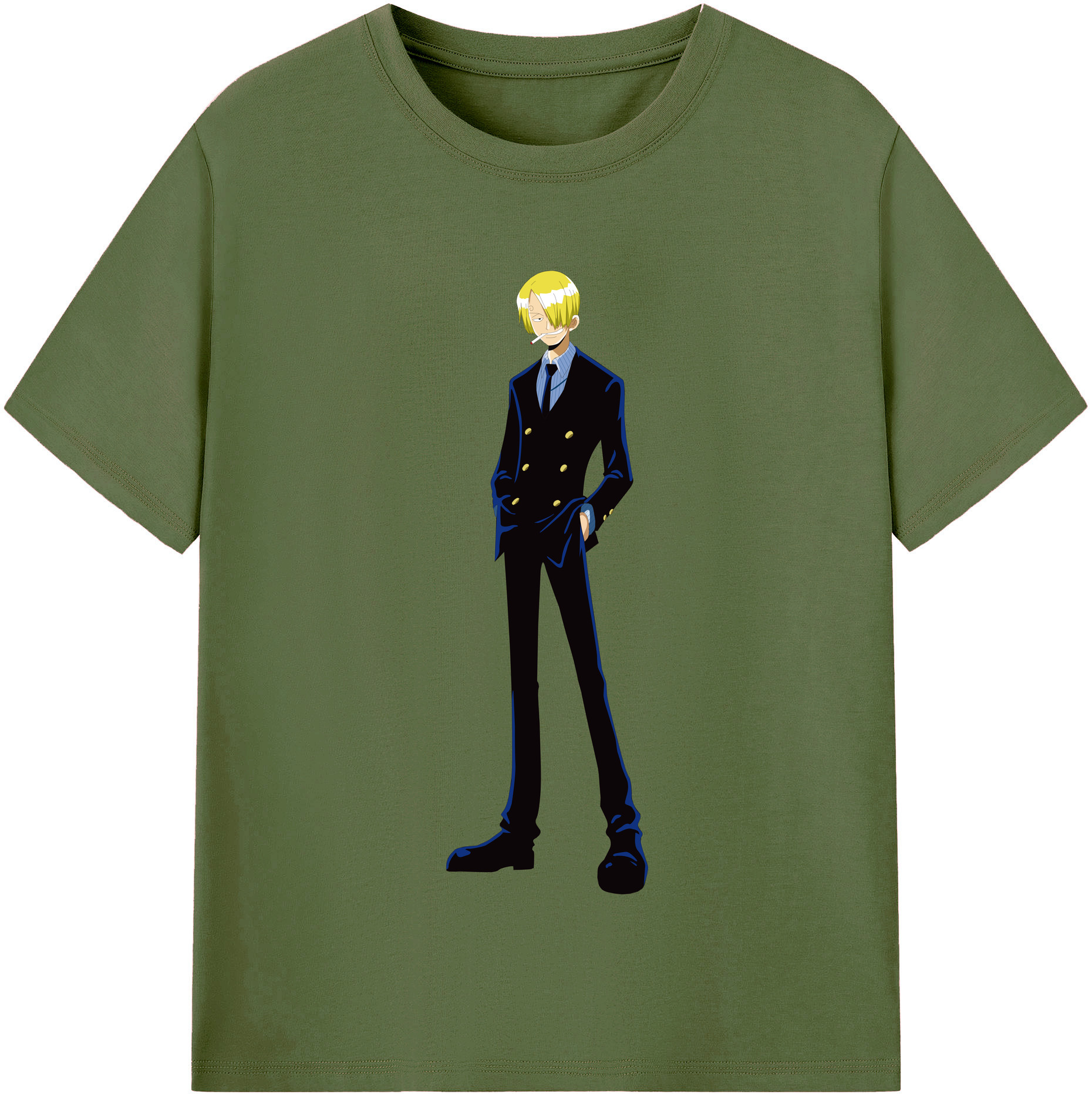 ワンピース サンジ ONE PIECE Sanji 綿100％半袖Tシャツ（フロントプリント）